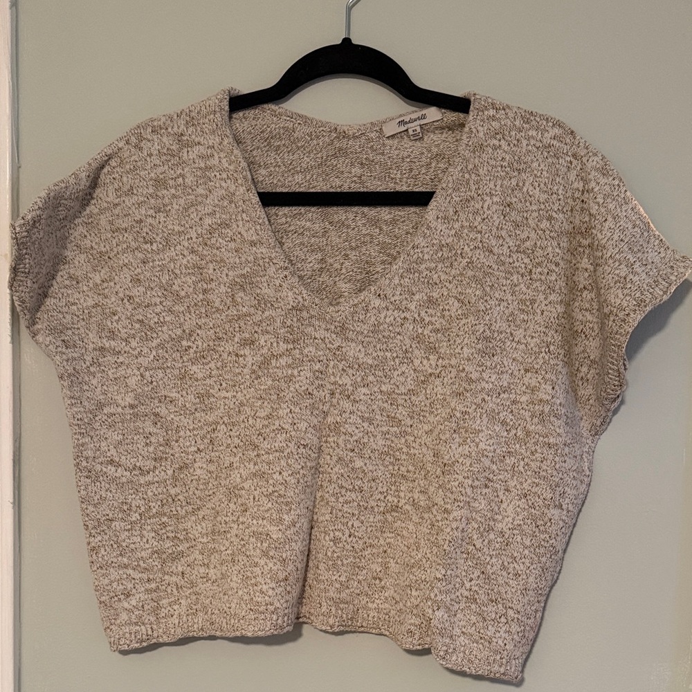 Madewell Heathered Knit V-Neck Sweater